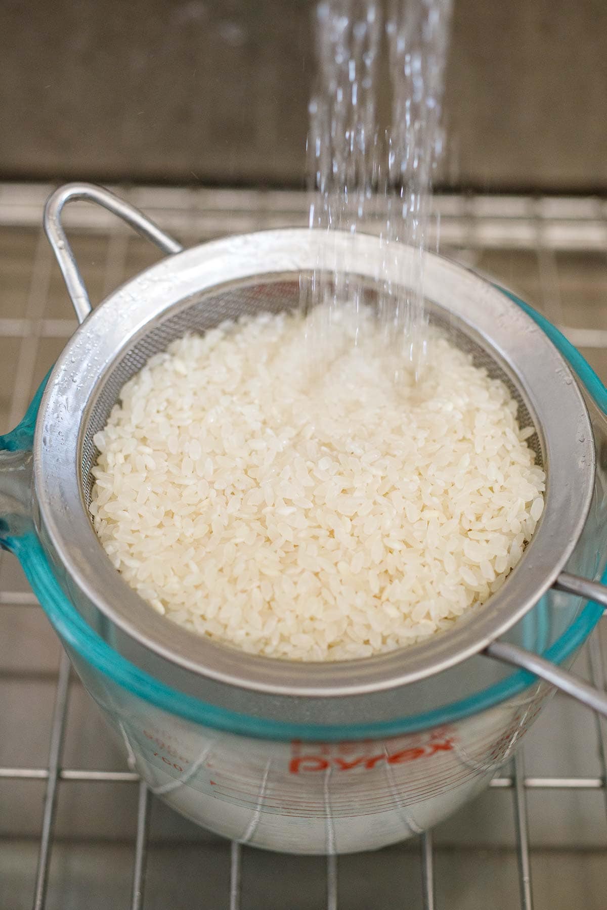 making sushi rice. 