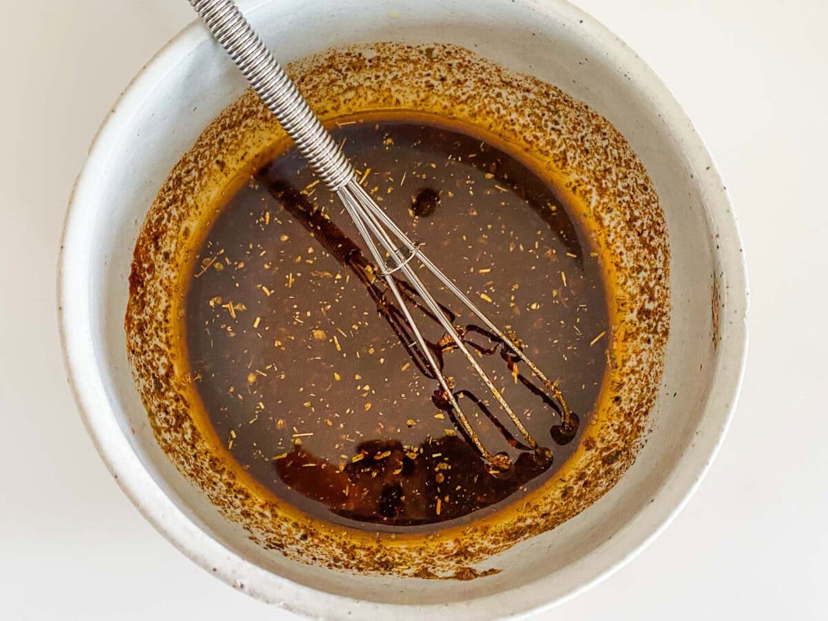 marinade in small bowl with whisk. 
