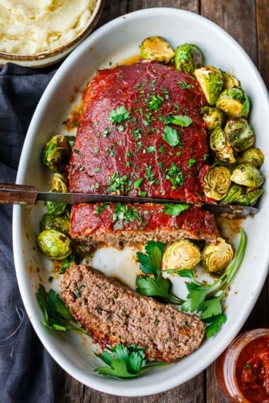 meatloaf in a roasting dish