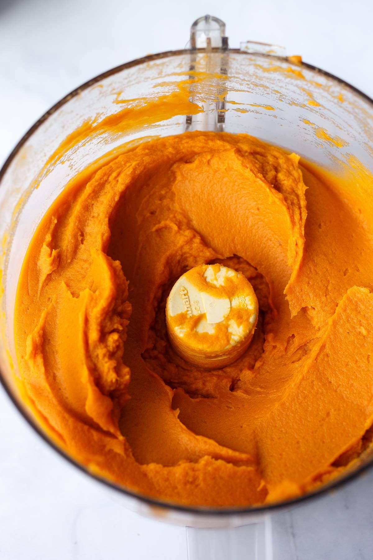 whipped sweet potatoes in food processor.