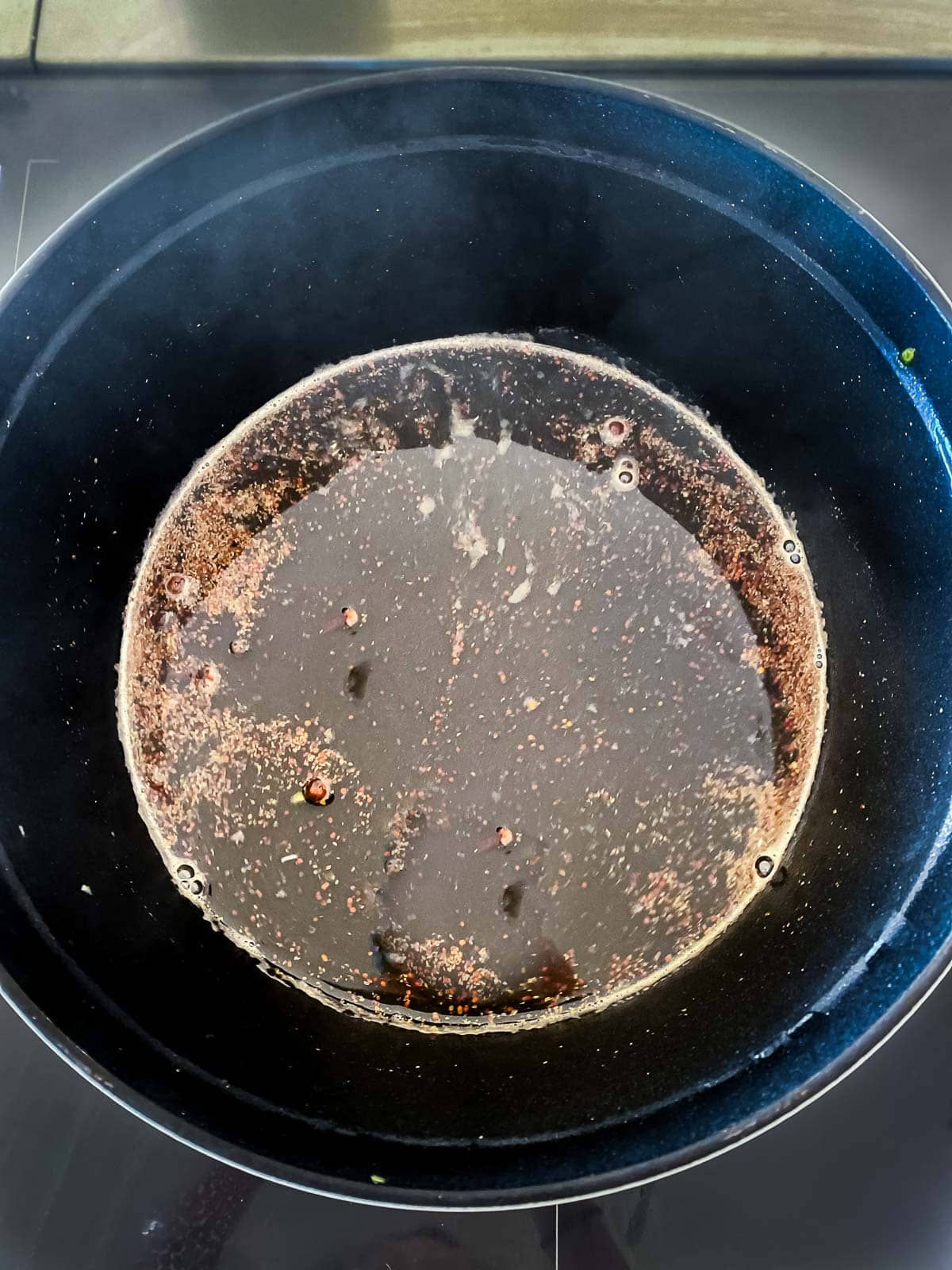 large pot with vinegar, sugar, and salt water brine. 