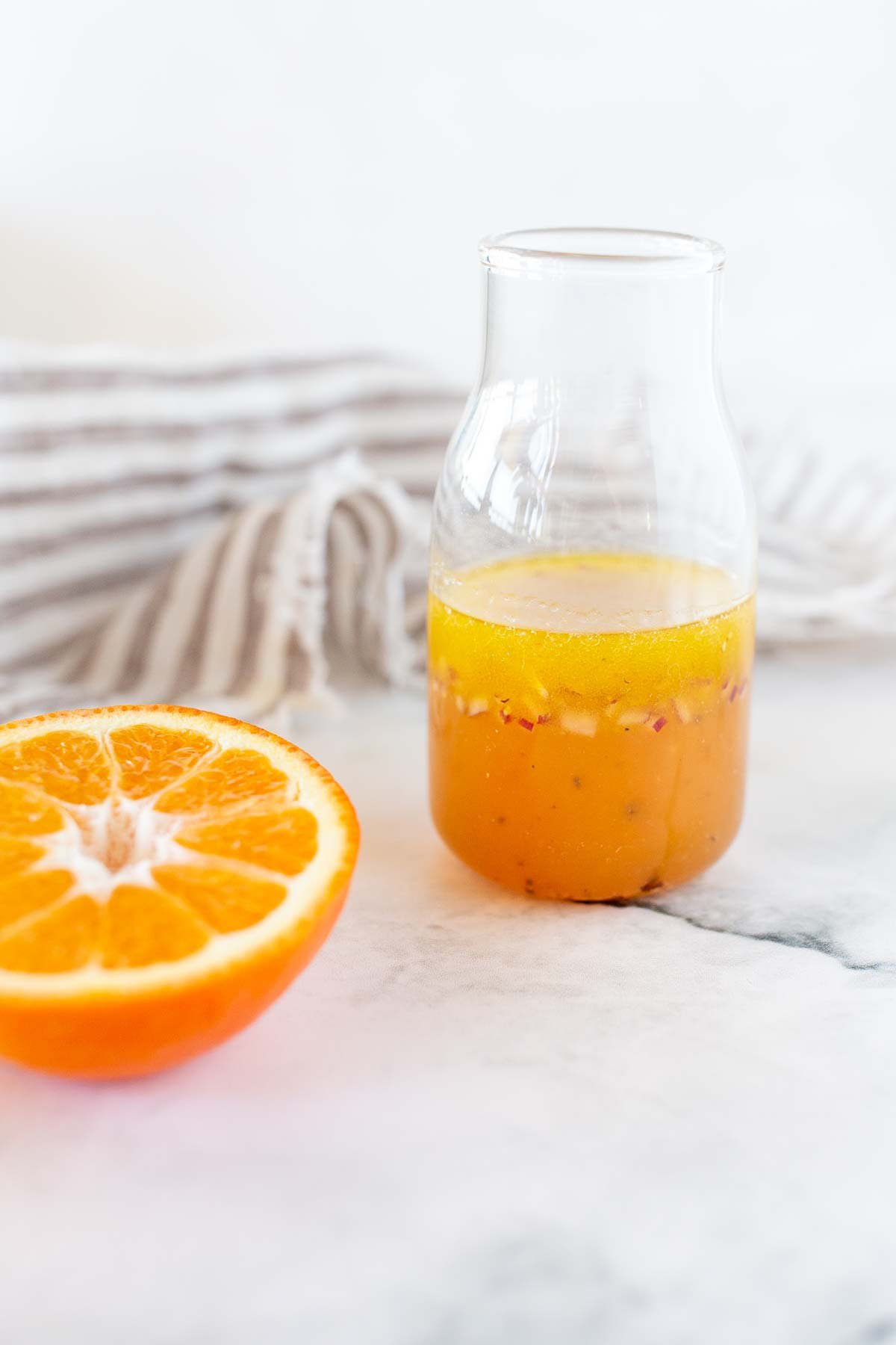 Citrus vinaigrette in a bottle.