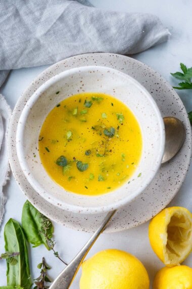 Bright and tangy, this Lemon Butter Sauce will elevate your meal! Delicious on pasta, seafood, poultry, and vegetables. Simple ingredients and easy to make in minutes!